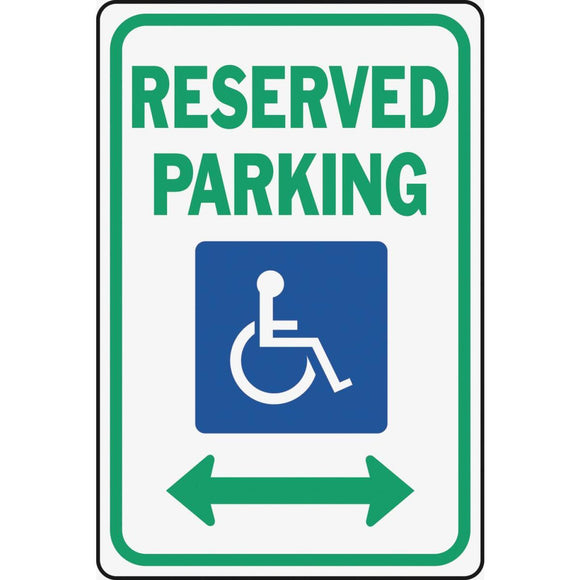 Hy-Ko Heavy-Duty Aluminum Sign, Reserved Parking Handicap