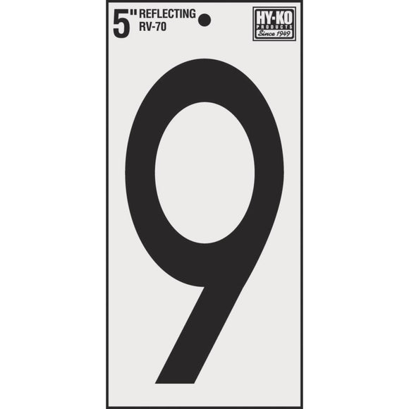 Hy-Ko Vinyl 5 In. Reflective Adhesive Number Nine