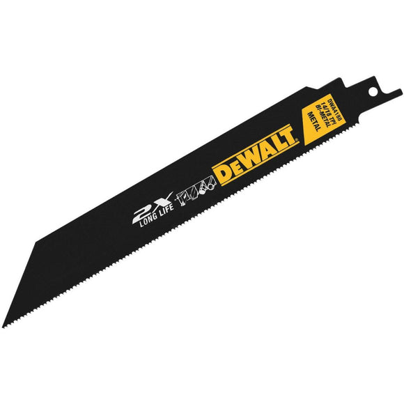 DeWalt 2X Long Life 8 In. 14/18 TPI Metal Reciprocating Saw Blade (5-Pack)