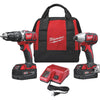 Milwaukee 2-Tool M18 Lithium-Ion Compact Hammer Drill & Impact Driver Cordless Tool Combo Kit