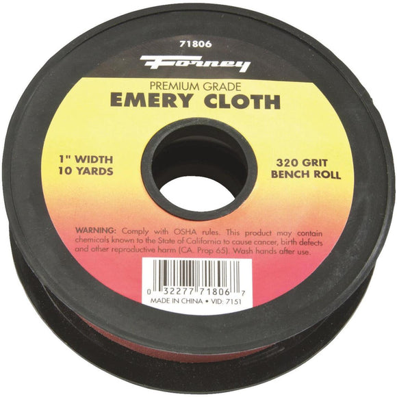 Forney 1 In. W. x 10 Yd. L. 320 Grit Premium Grade Emery Cloth