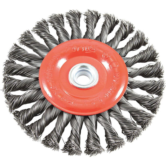 Forney 6 In. Twisted/Knotted .012 In. Angle Grinder Wire Wheel