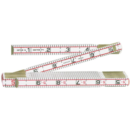Lufkin Red End 6 Ft. x 5/8 In. Wood Engineers Folding Rule, White