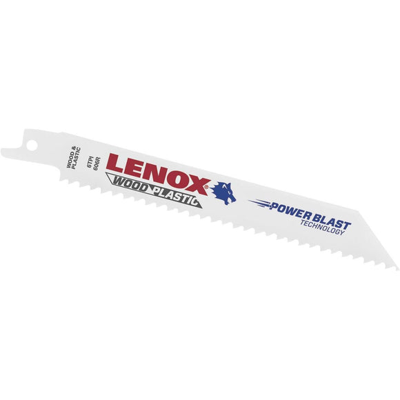 Lenox 6 In. 6 TPI Wood/Plastic Reciprocating Saw Blade