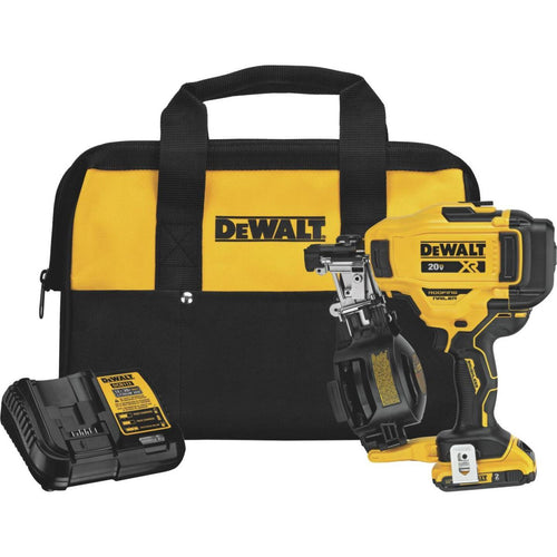 DeWalt 20 Volt MAX Lithium-Ion Brushless 15 Degree 1-3/4 In. Coil Cordless Roofing Nailer Kit
