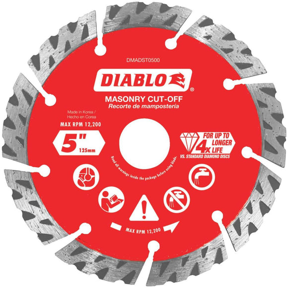 Diablo 5 In. Segmented Turbo Rim Dry/Wet Diamond Blade