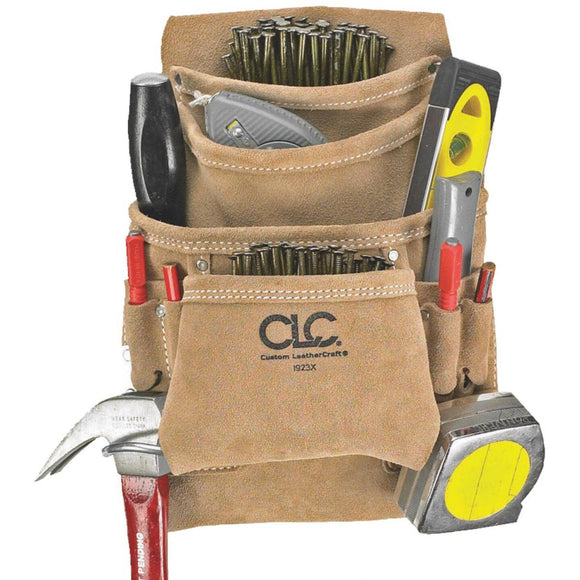 CLC 10-Pocket Suede Leather Carpenter's Nail & Tool Bag