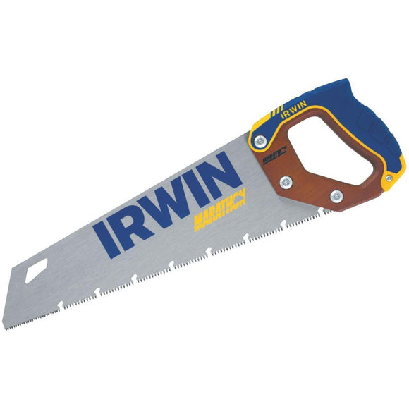 Irwin 15 In. L. Blade 9 PPI Body, 12 PPI Easy Start Front Wood, Rubberized Grip Handle Hand Saw