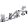 Delta Classic Series Dual Handle Knob Kitchen Faucet with Side Spray, Chrome
