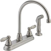 Peerless Dual Handle Lever Kitchen Faucet with Side Spray, Stainless