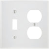 Leviton 2-Gang Plastic Single Toggle/Duplex Outlet Wall Plate, White