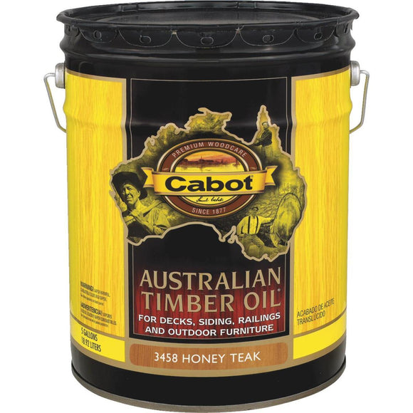 Cabot Australian Timber Oil Translucent Exterior Oil Finish, Honey Teak, 5 Gal.