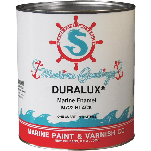 DURALUX Gloss Marine Enamel, Black, 1 Qt.