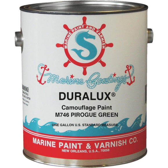 DURALUX Flat Marine Paint, Camoulflage Pirogue Green, 1 Gal.,