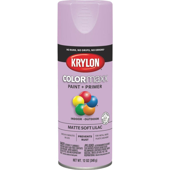 Krylon Colormaxx Matte Spray Paint & Primer, Soft Lilac