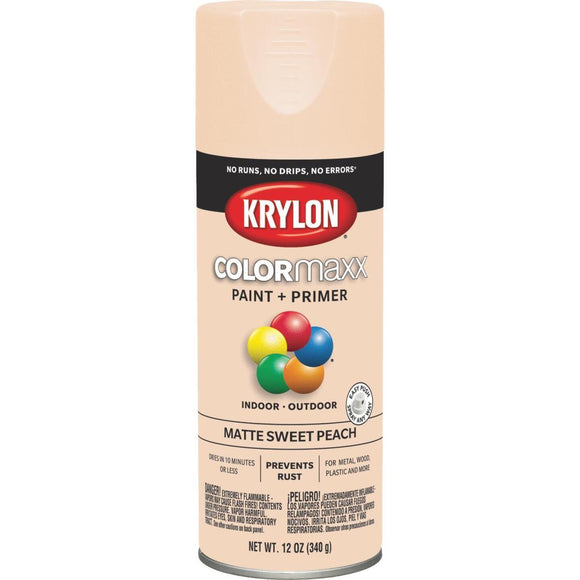 Krylon Colormaxx Matte Spray Paint & Primer, Sweet Peach