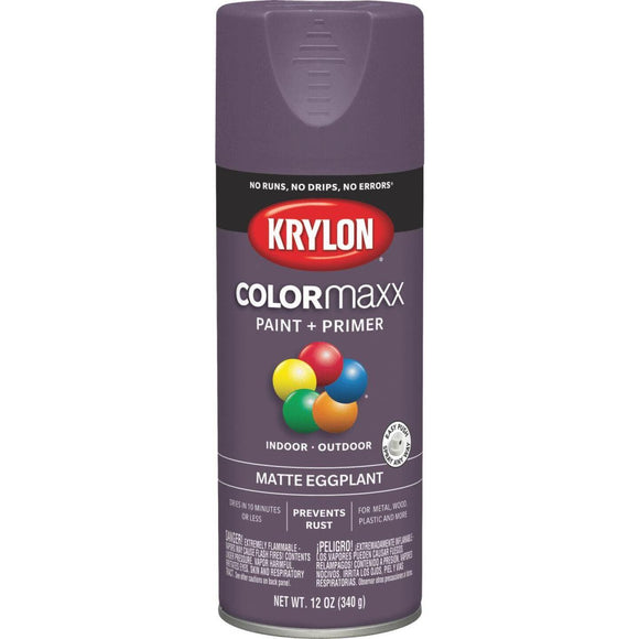 Krylon Colormaxx Matte Spray Paint & Primer, Eggplant