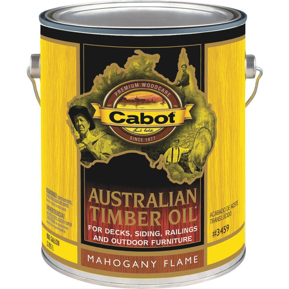 Cabot Australian Timber Oil Translucent Exterior Oil Finish, Mahogany Flame, 1 Gal.