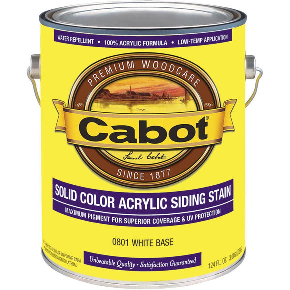 Cabot Solid Color Acrylic Siding Exterior Stain, White Base, 1 Gal.