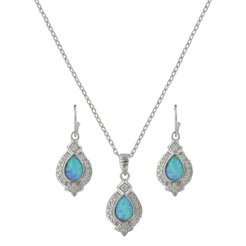 Montana Silversmiths Royal Cluster Drop Jewelry Set (Width: 0.716, Height: 1.18, Length: 19.25)