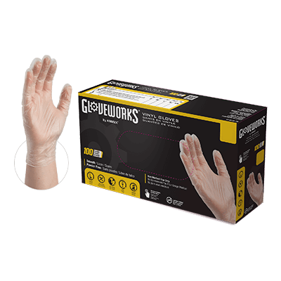 GlovePlus Vinyl Disposable Gloves M Clear 100 pk (Medium)
