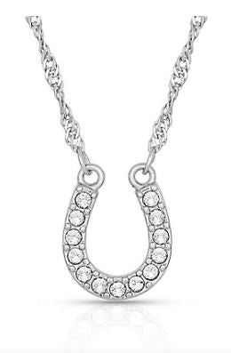 Montana Silversmith Crystal Clear Lucky Horseshoe Necklace