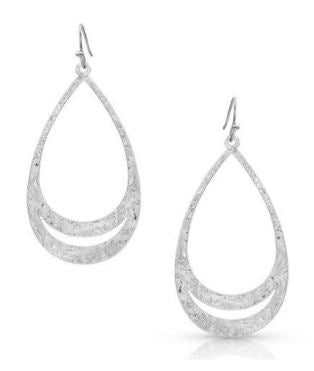 Montana Silversmiths Think Twice Teardrop Earrings (Silver)