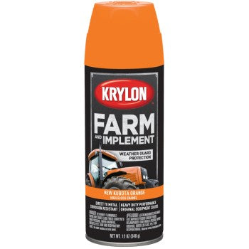 Krylon K01954000 Farm & Implement Spray Paint, New Kubota Orange ~ 12 oz Aerosol