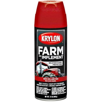 Krylon K01947000 Farm & Implement Spray Paint, New Holland Red ~ 12 oz Aerosol