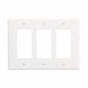 Eaton Cooper Wiring Decorator / GFCI Wallplate, White (White, 3 Gang)