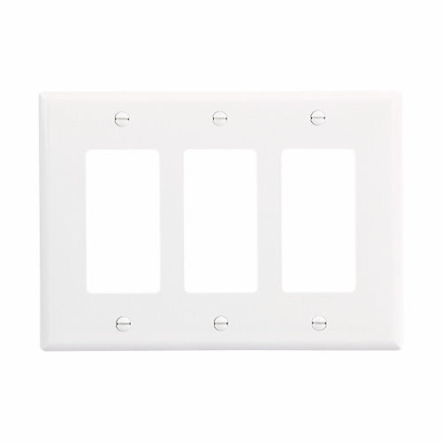 Eaton Cooper Wiring Decorator / GFCI Wallplate, White (White, 3 Gang)