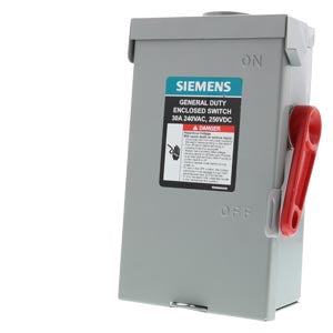 Siemens GF221NRAU General Duty 30 Amp 2-Pole 3-Wire 240-V Fusible Outdoor Safety Switch (30 A)