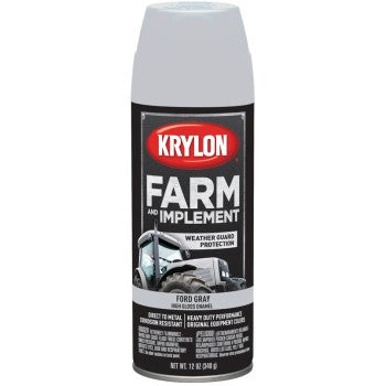 Krylon K01942000 Farm & Implement Spray Paint, Ford Gray ~ 12 oz Aerosol