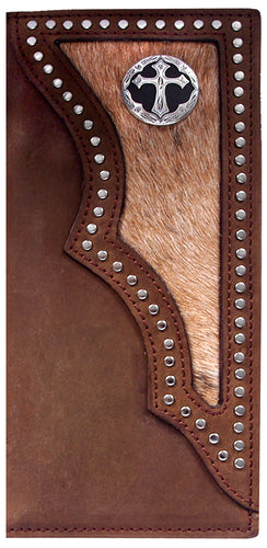 3-D Belt Rodeo Wallet W/Road and Cross Concho (Measures Approximately 7 1/4