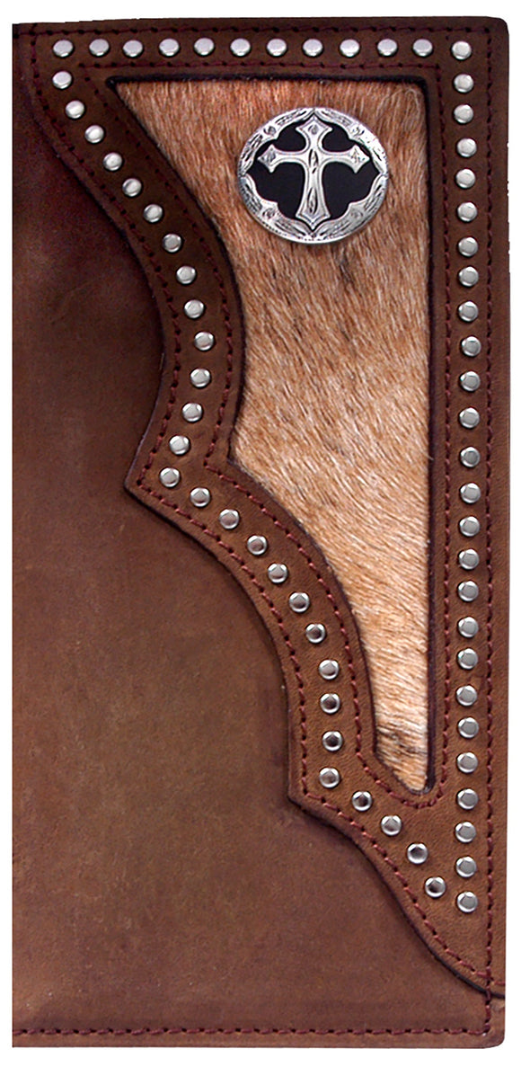 3-D Belt Rodeo Wallet W/Road and Cross Concho (Measures Approximately 7 1/4