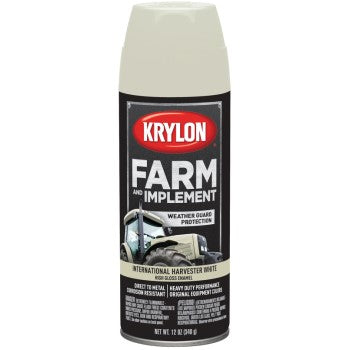 Krylon K01945000 Farm & Implement Spray Paint, International Harvester Gloss White ~ 12 oz Aerosol