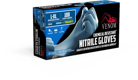 Medline Venom Powder-Free Nitrile Industrial Gloves (L / XL, 100 Count)