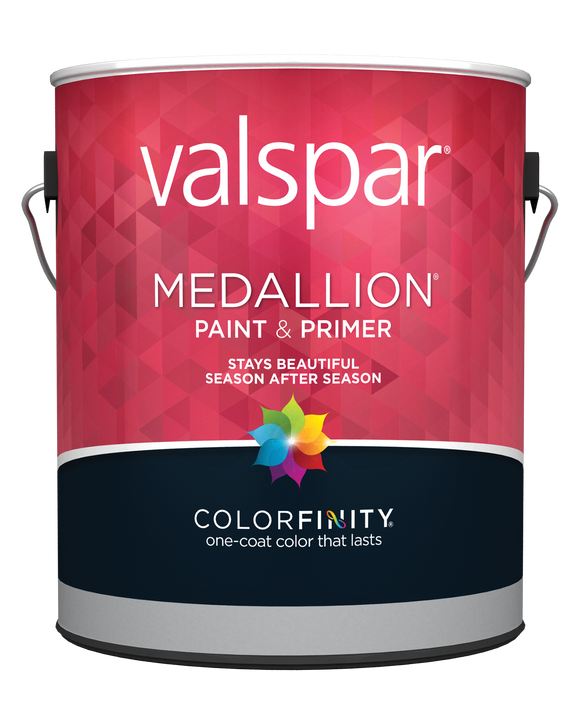 Valspar Medallion® Exterior Paint & Primer 1 Gallon Semi-Gloss Black (1 Gallon, Flat White)
