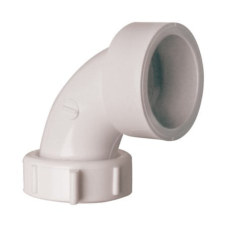 Plumb Pak Sink Drain Pipe Elbow with 90o Elbow. Solvent Weld 1-1/2 in, Plastic (1-1/2