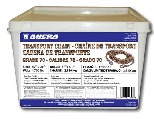 Ancra Grade 70 Chain w/Clevis Hooks (5/16″ X 20′)