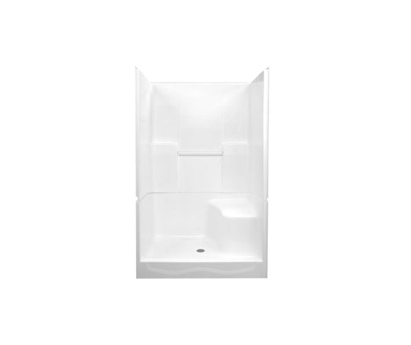 CLARION BATHWARE RE6, RE6843Lt/Swhite 2Pc Shwr W/Right Hand Seat 48X36