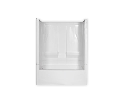 Clarion Bathware 4T10RT 60 x 33 AcrylX Four-Piece Alcove Right-Hand Drain Whirlpool Tub Shower in Biscuit (60 x 33 x 75, Biscuit)