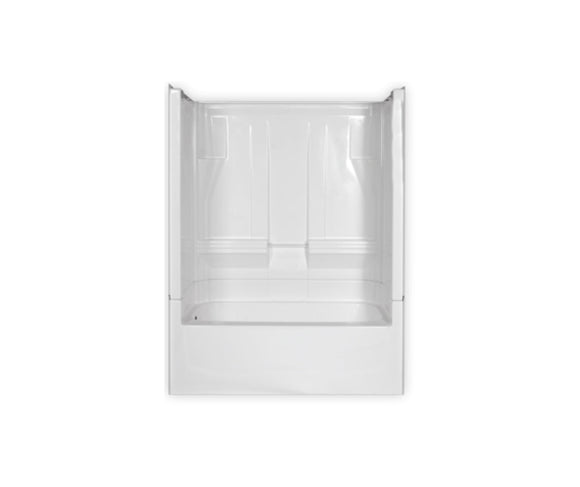 Clarion Bathware 4T10RT 60 x 33 AcrylX Four-Piece Alcove Right-Hand Drain Whirlpool Tub Shower in Biscuit (60