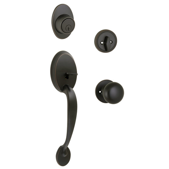 Design House Coventry Entry Handle Set with Cambridge Knob in Oil-Rubbed Bronze
