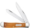 Case Natural Canvas Micarta® Trapper (Natural Canvas Micarta® - Block Bowtie Shield)