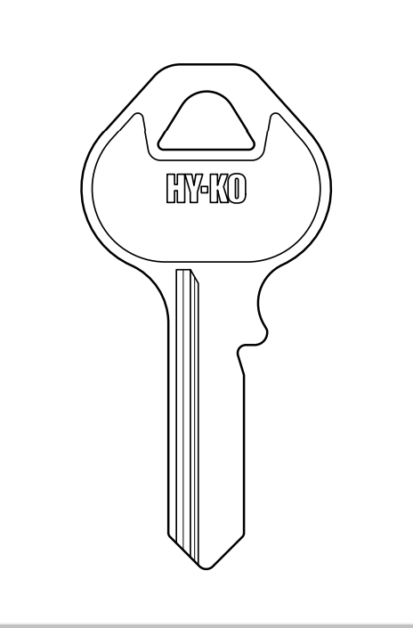 Hy-Ko Master Key Blank M4 (1.89 in L x 0.93 in W, Brass Nickel Plated)