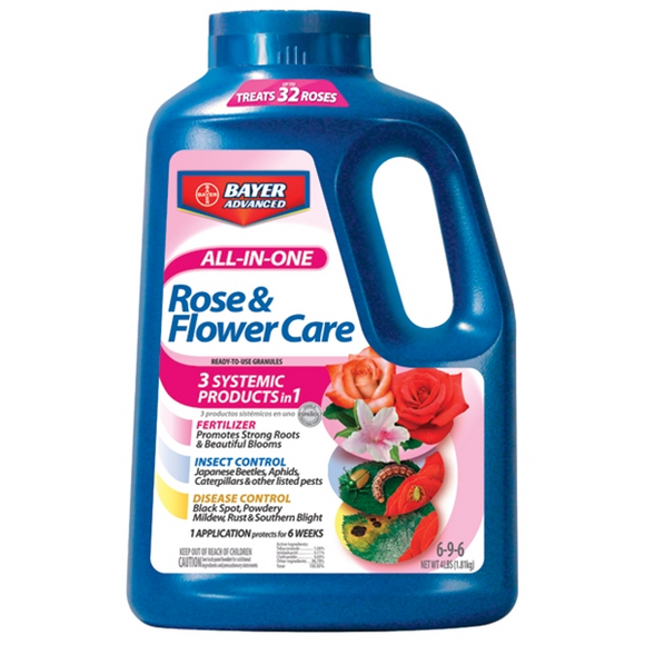 BAYER ADVANCED ALL-IN-ONE ROSE & FLOWER CARE GRANULES (4 lbs)