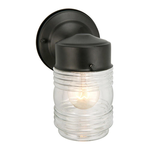 Design House Jelly Jar Outdoor Wall Lantern Sconce in Matte Black 4.5-Inch by 7.5-Inch (4.5 x 7.5)