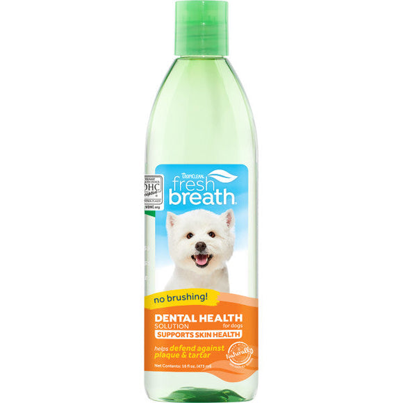 TropiClean Fresh Breath Dental Health Solution Supports Skin Health for Dogs (33.8-oz)