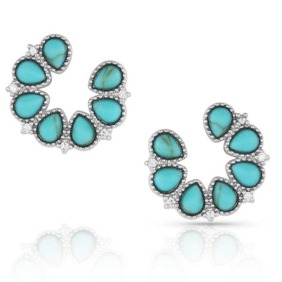 Montana Silversmith Lucky Seven Turquoise Earrings (Earrings)